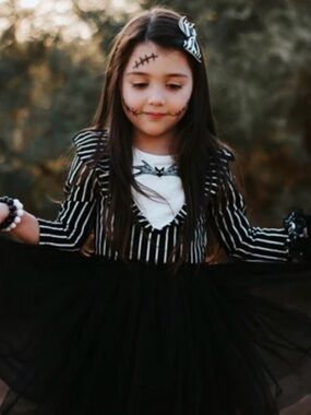 Taylor Joelle Jack Skellington Long Sleeve Tutu Dress Sz 7